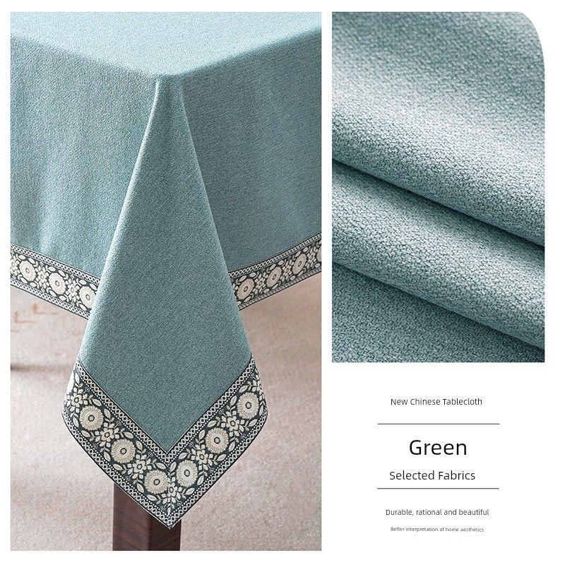 

Minimalist Plain Light Luxury Cotton Linen Fresh Chinese Tablecloth Green 90cm * 90cm(50*50 small square several use)