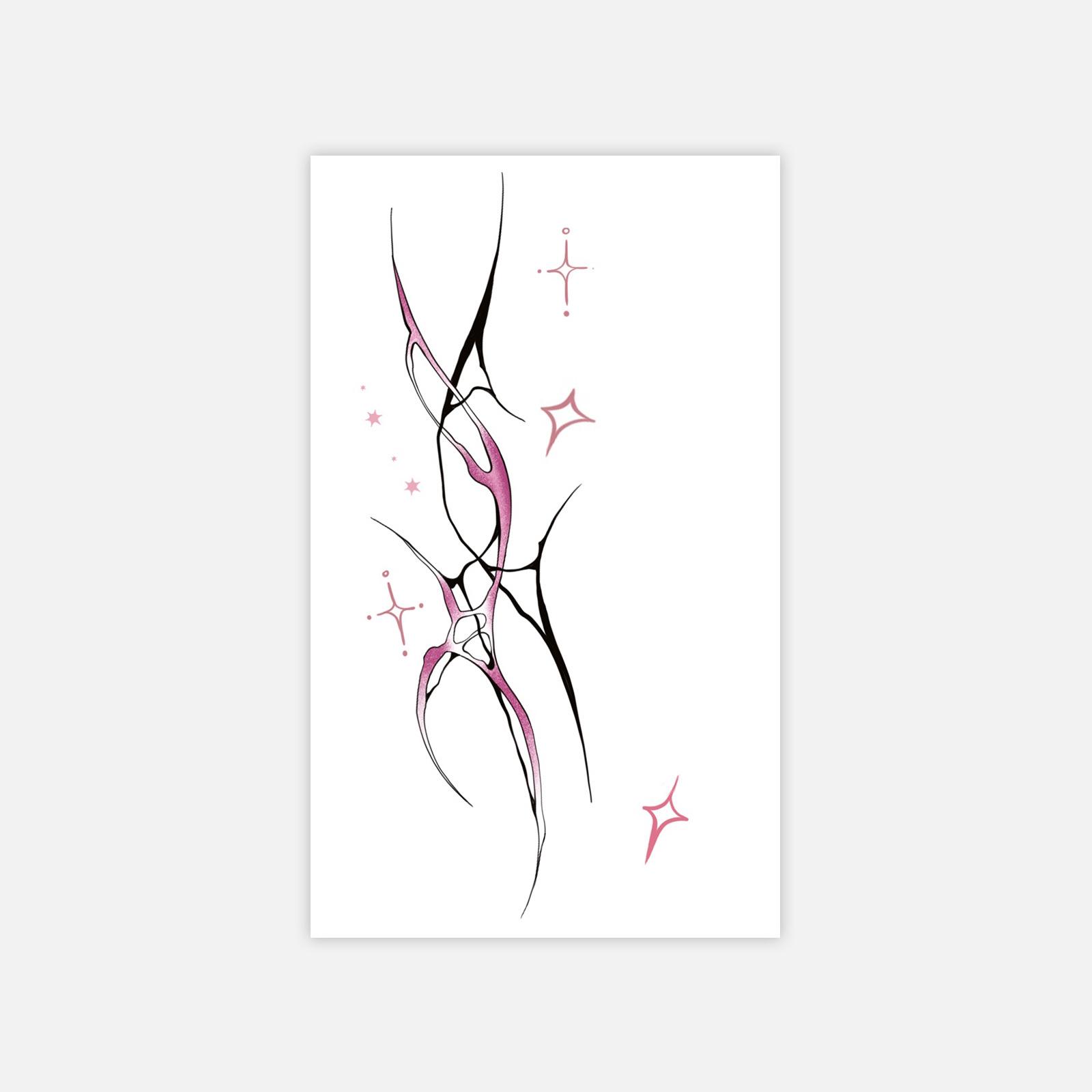 Star Blade Tattoo Sticker Lasting Waterproof Arm Waist Tattoo Sticker 6*10