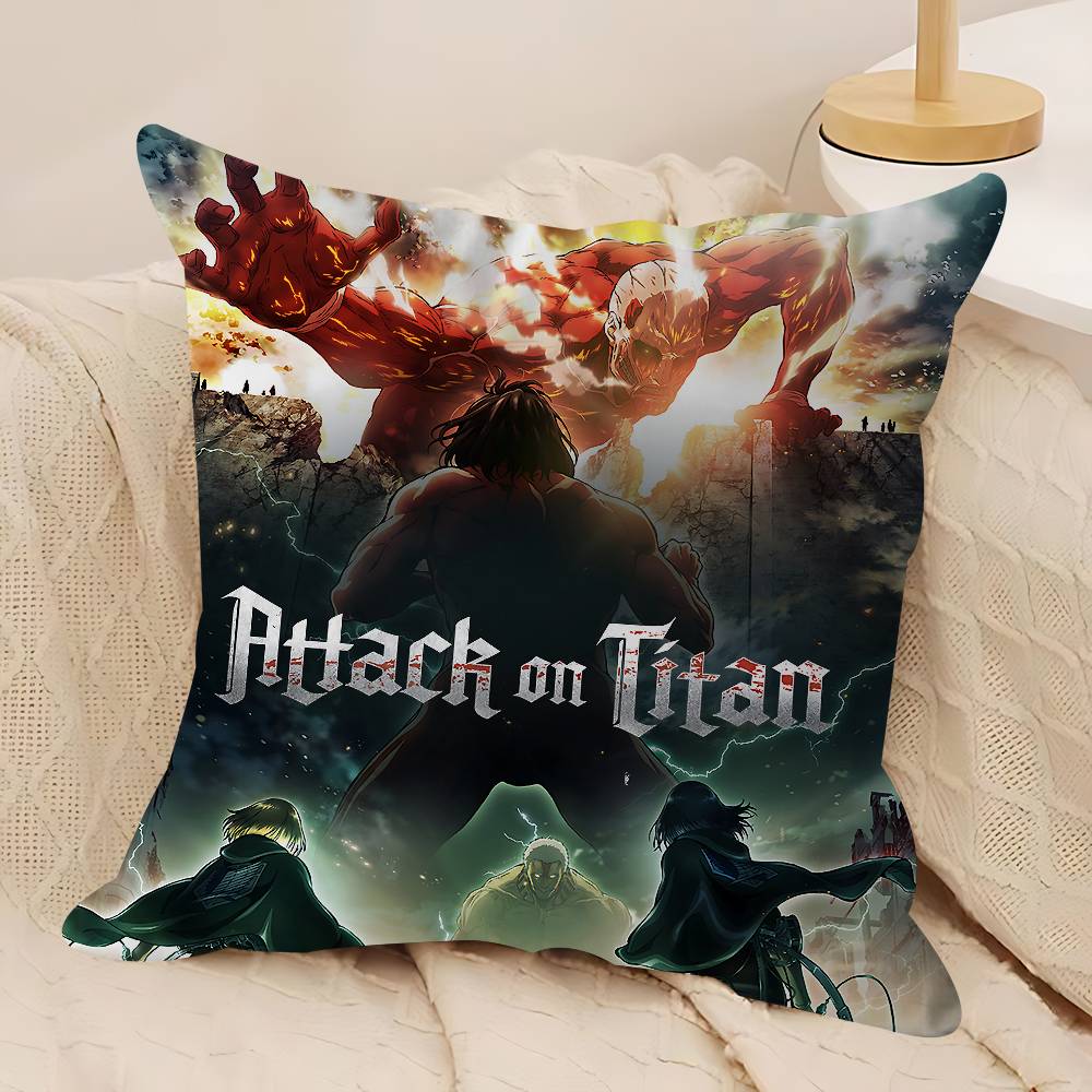 Anime Attack ON Titan Dekorativ Rumsestetik Kuddöverdrag Heminredning Sovrum Soffa Säng Soffa Kuddöverdrag 45x45
