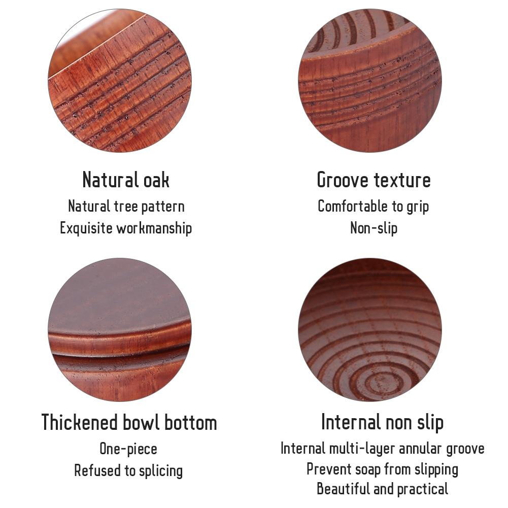 Bol à savon de rasage en bois, tasse, outil naturel pour homme, rasoir, mousse nettoyante, rond