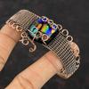 American Dichroic Glass Bangle Copper Wire Wrapped Cuff Bracelet Adjustable Bangle For Gift Handmade Copper Jewelry Gemstone Cuff Bracelet