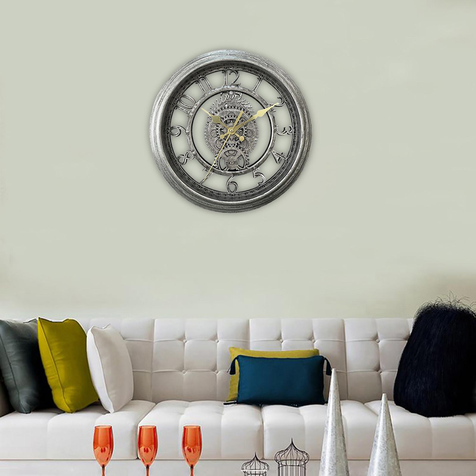 

11 Inch Retro Clock, Silent Decorative Wall Clocks Vintage Industrial Wall Decor for Living room type bar античний срібного кольору