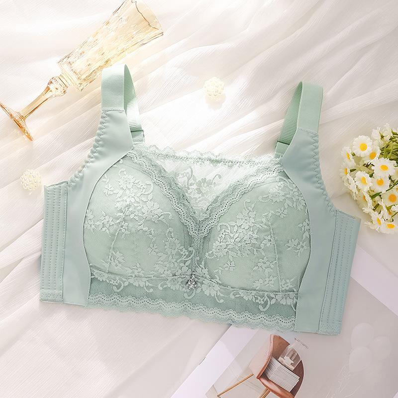 Large Size Thin Adjustment Type Breast Collection Anti-light Bra Gathering No Steel Ring Anti-sagging Wide Shoulder Strap