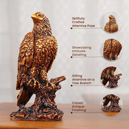 Mektig Ørn Dekorativ Statue Rovfugl Skulptur for Hjemmekontor Dekor, Symbol Ørn Figur, Perfekt Gave til Elskere, Fugl, Patriotisk Dekor