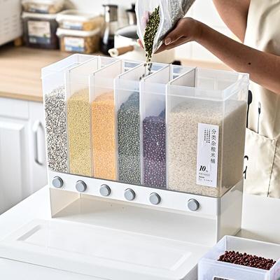1 dispensador de arroz, dispensador de alimentos, tambor de arroz de 26 libras, 6 rejillas, dispensador de alimentos secos, almacenamiento de granos, caja de almacenamiento de alimentos y frutas secas