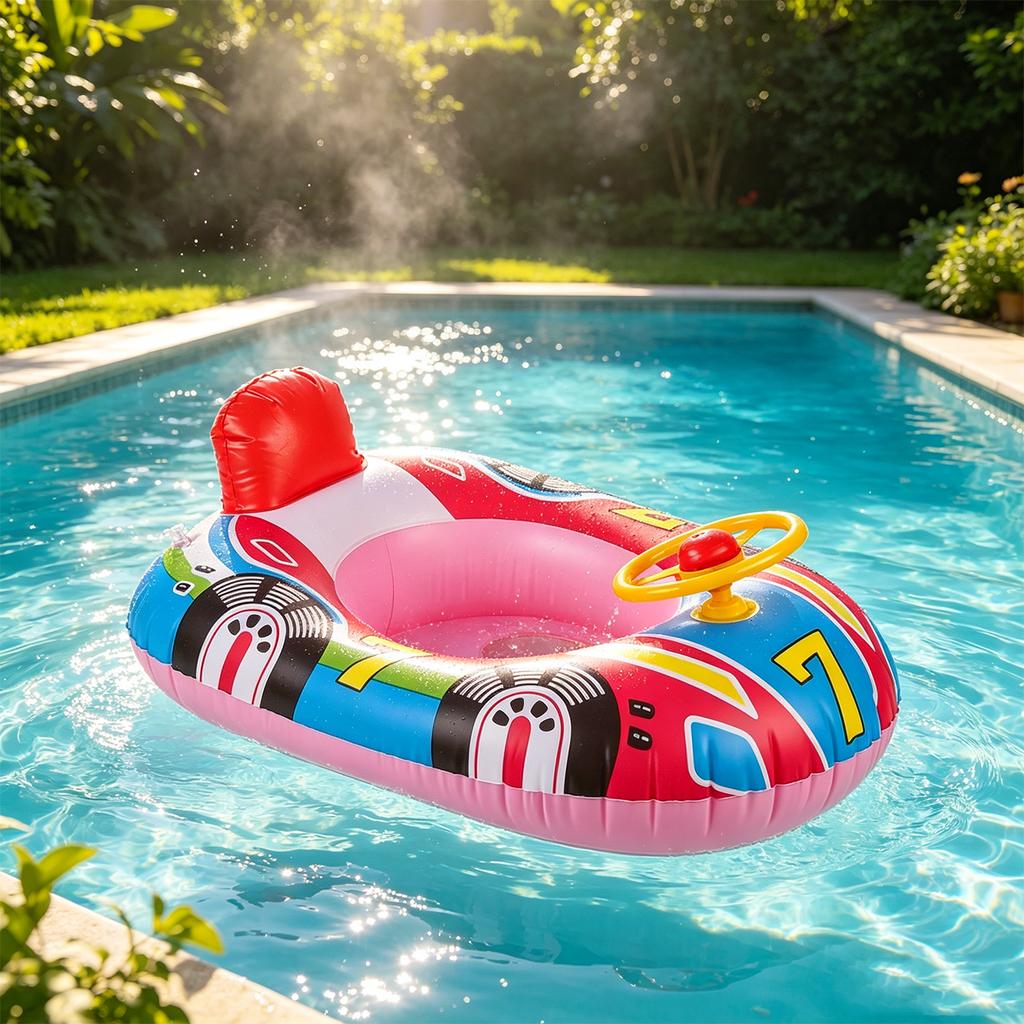 Aufblasbarer Pool-Schwimmring mit Lenkrad, PVC Kinder Schwimmring Sitz