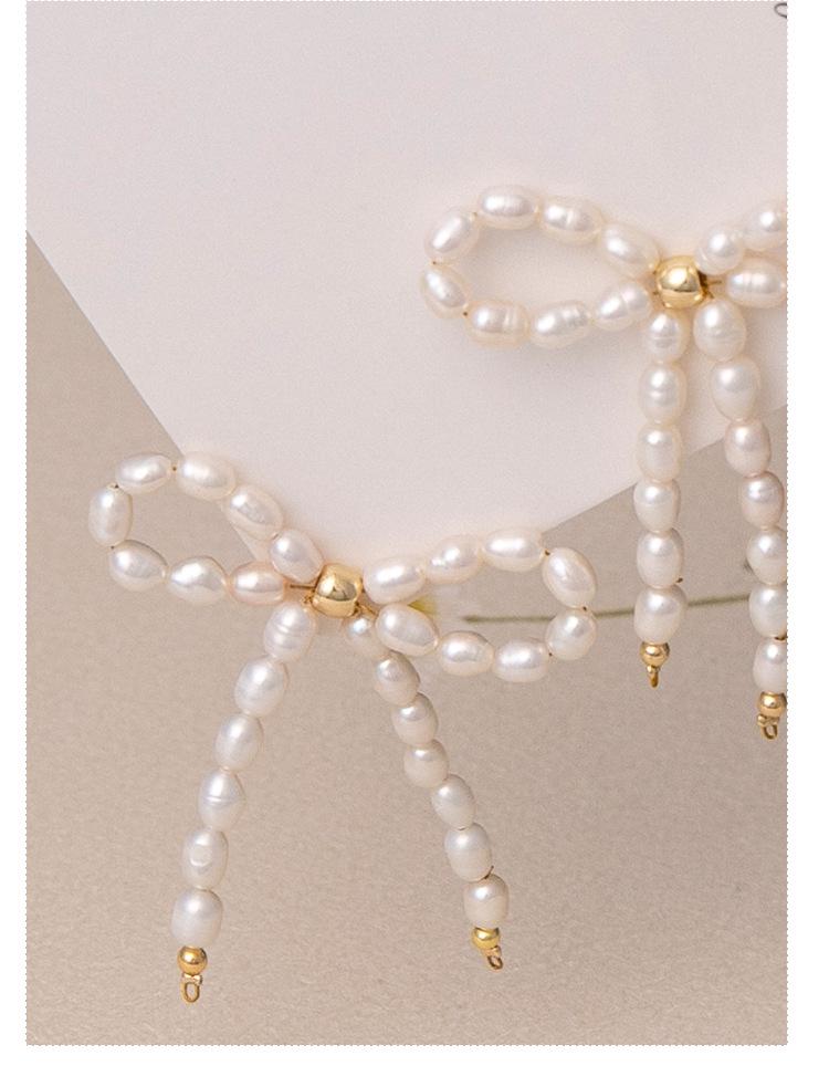 Elegant Bow Freshwater Pearl Stud Earrings
