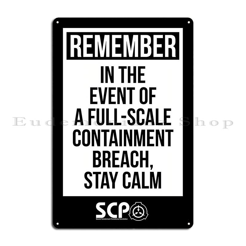 Знак Красного Предупреждения Фонда SCP Белый Фон Металлическая Вывеска Декор Покраска Гараж Клуб Создать Жестяная Вывеска Фонда SCP Постер 20x30cm