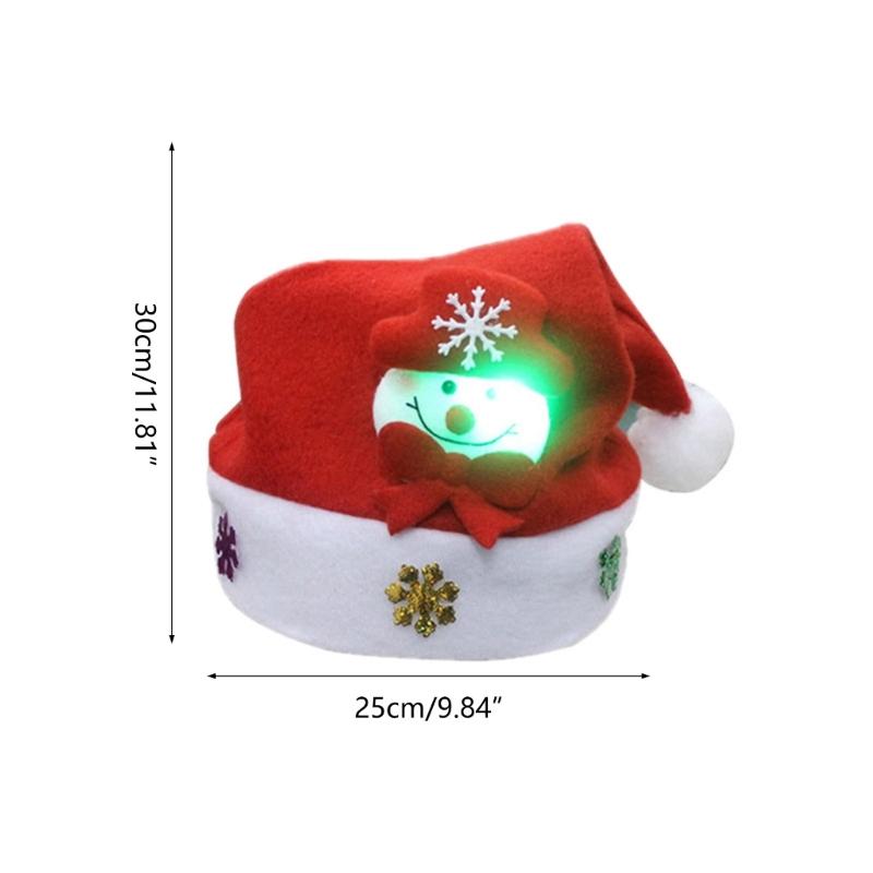 Set of 5 LED Christmas Hats for Children, Festive Light Up Santa Caps for Kids Party, Perfect for Boys and Girls