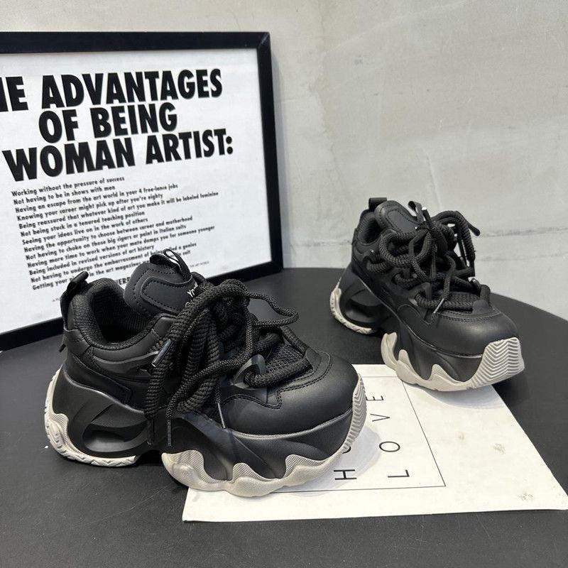 Fashion Sneakers Women New Autumn Hidden Heel Platform Sports Dad Shoes Woman Lace Up Breathable Mesh Casual Shoes 2026