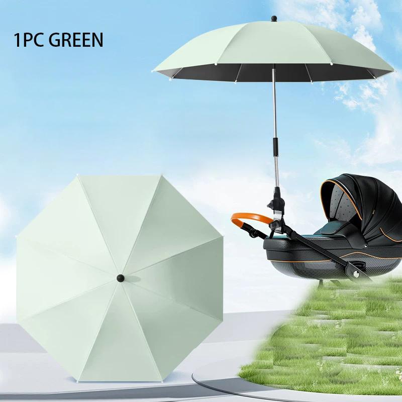 Umbrella For Stroller Foldable Trolley Shading Umbrella With Clamp Portable Travel Supplies Pushchair Attachment For Outdoor,1PC