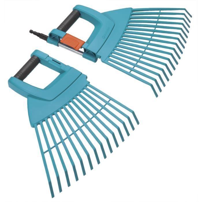 Balai à gazon 2 en 1 XXL Combisystem® GARDENA - Plastique renforcé - 77cm - 32 dents - Garantie 25 ans