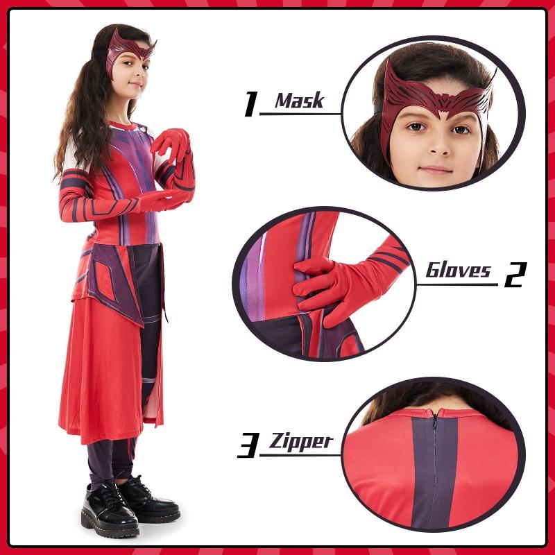 Hot-selling New Halloween Children's Wanda Vision Crimson Witch Set