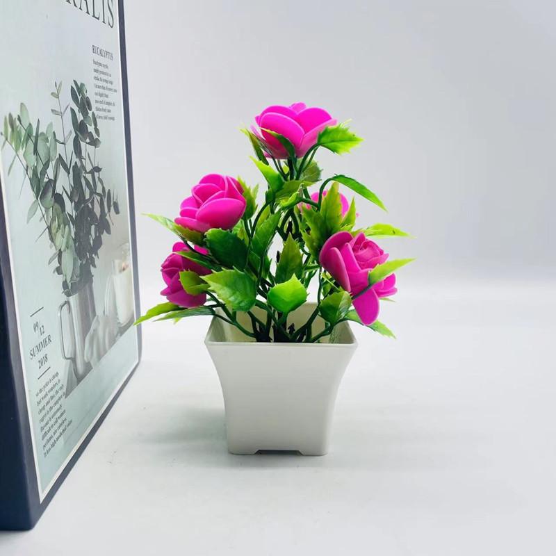 Artificial Potted Plants Artificial Flower Bonsai Artificial Green Plants Foam Roses 5 Foam Flower Ornaments