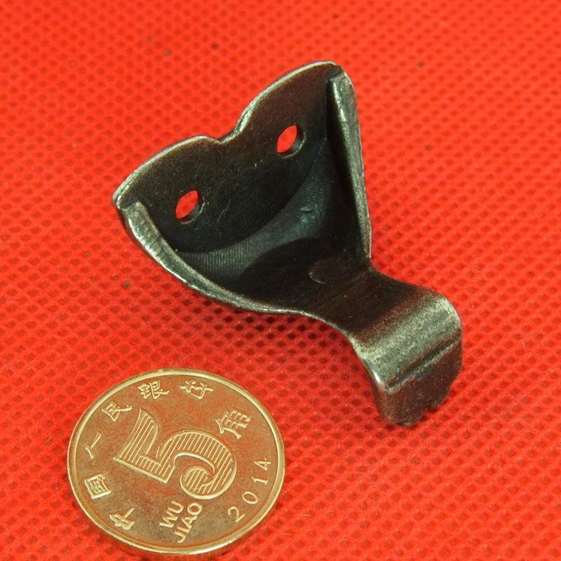 4ks Starožitná mosazná truhla na šperky Dřevěná krabička Skříňka s ozdobnými nožičkami Roh