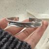 100% Massives 925er Silber Retro Armband für Damen Geometrisch Vintage Feder Muster Form Einfaches Armband Geburtstagsgeschenk