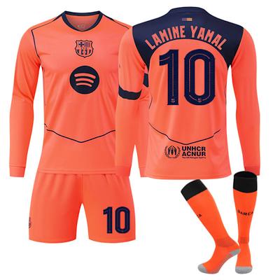 2526 Fotbalová souprava dresů, Dlouhý rukáv, Tréninkový a zápasový dres pro dospělé #10 LAMIME YAMAL