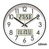 Durable Plastic Frame Wall Clock Energy-saving With Temperature And Humidity Display Clocks Wall