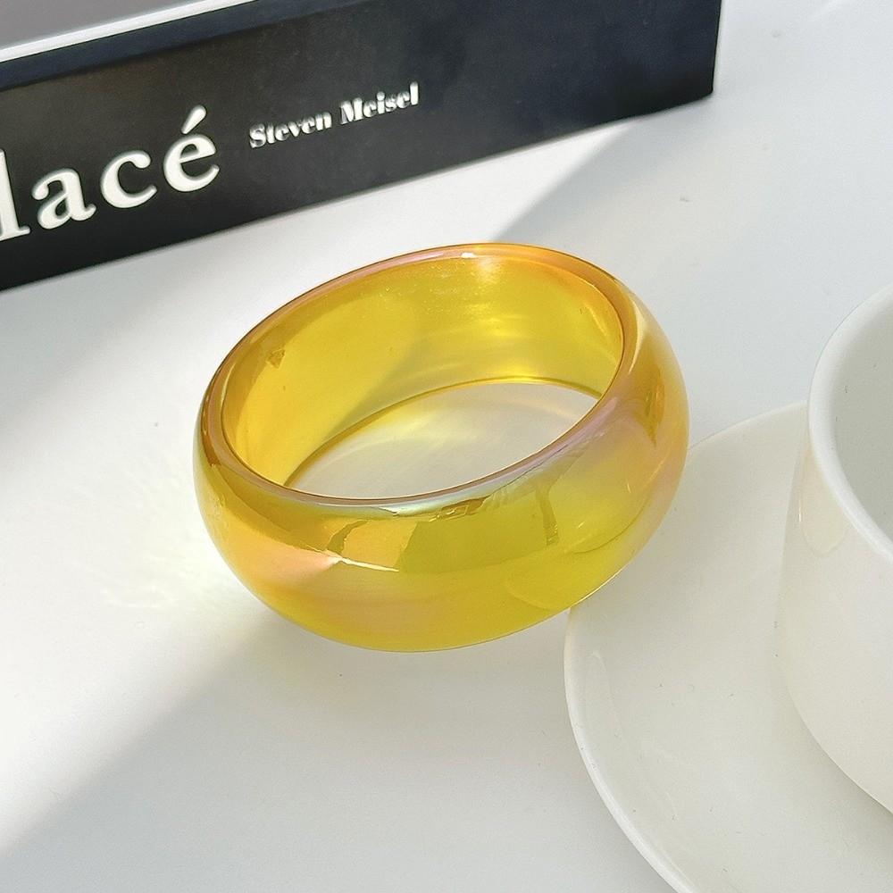 Punk Hip Hop Colorful Resin Bangles Irregular Geometric Chunky Bangles Laser Bracelets  Gifts