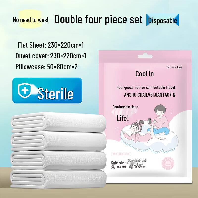 KUPA Disposable Cotton Travel Bedding Kit