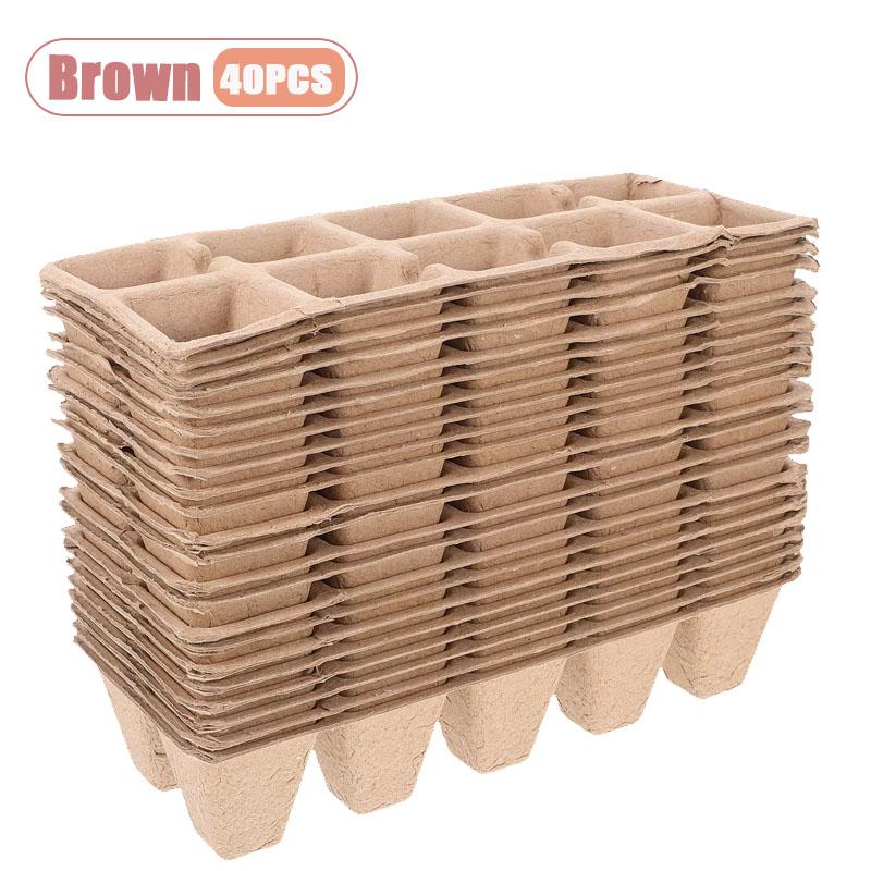 20/40PCS Eco Friendly Biodegradable Pulp Seed Starter Pots Square Seedling Trays for Home Garden Vegetable Flower Planting