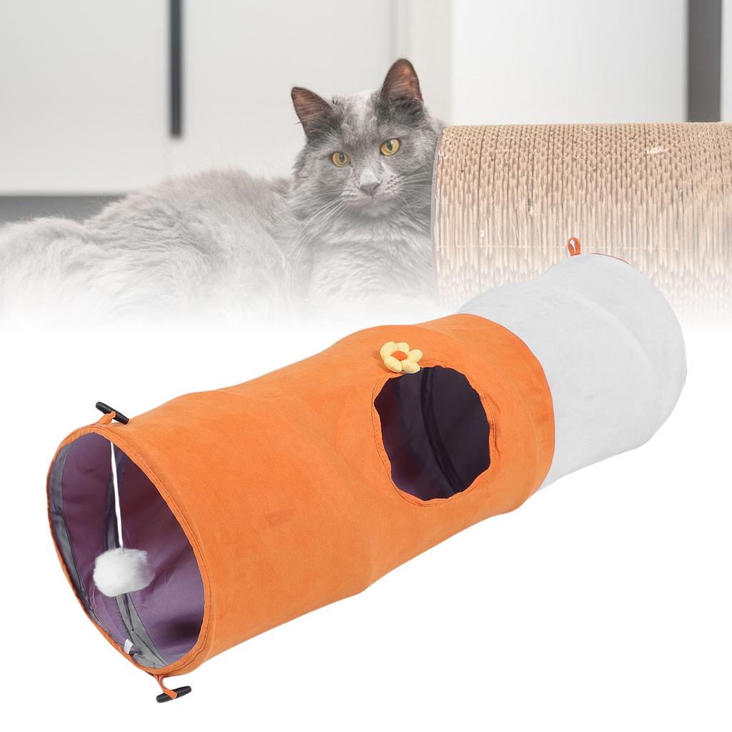 Cat Tunnel Oxford Cloth Steel Wire Interactive Kitten Tunnel Tube for Indoor Kitty Puppy