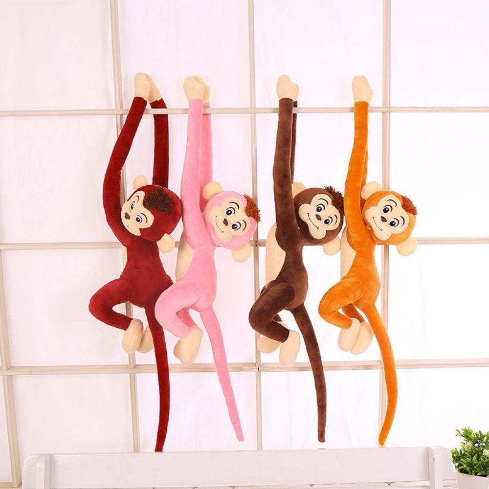 Kawaii Premium Plush Long Arm Ape Monkey Cartoon Animal Size 70cm Monkey Plush Toy Soft Hanging Stuffed Doll Kids Toy