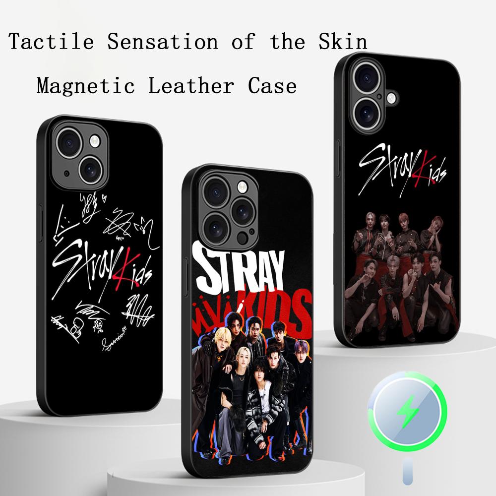 S-str-ay Coo kidEs Poster Design Phone Case For iPhone 16 15 14 13 12 11 Plus Pro Max High-end Luxury Magsafe Sheepskin