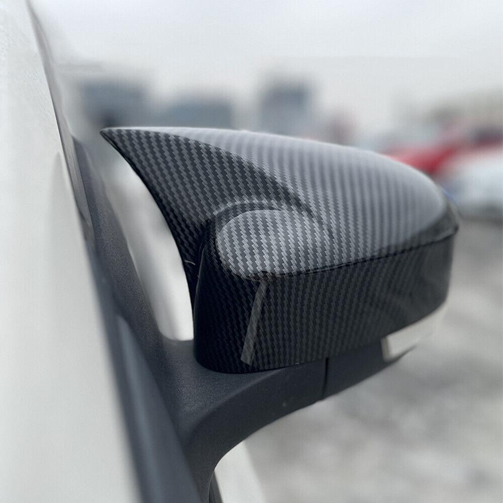 For Ford Focus MK3 2012-2018 Rearview Side Mirror Cover Wing Cap Ox Horn Exterior Door Rear View Case Trim Carbon Fiber