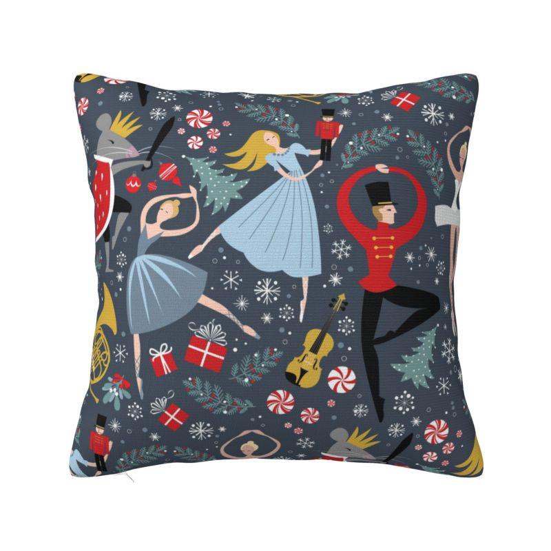 Nutcracker Soldier King Pillow Covers Decorative Cartoon Christmas Nutcrackers Nordic Cushion Cover Car Pillowcase