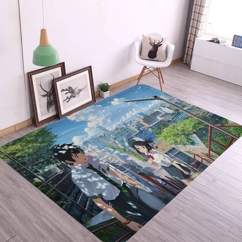 Anime Your Name Floor Mat Rectangle Anti-slip Home Soft Badmat Front Door Indoor Outdoor Mat Welcome Doormat
