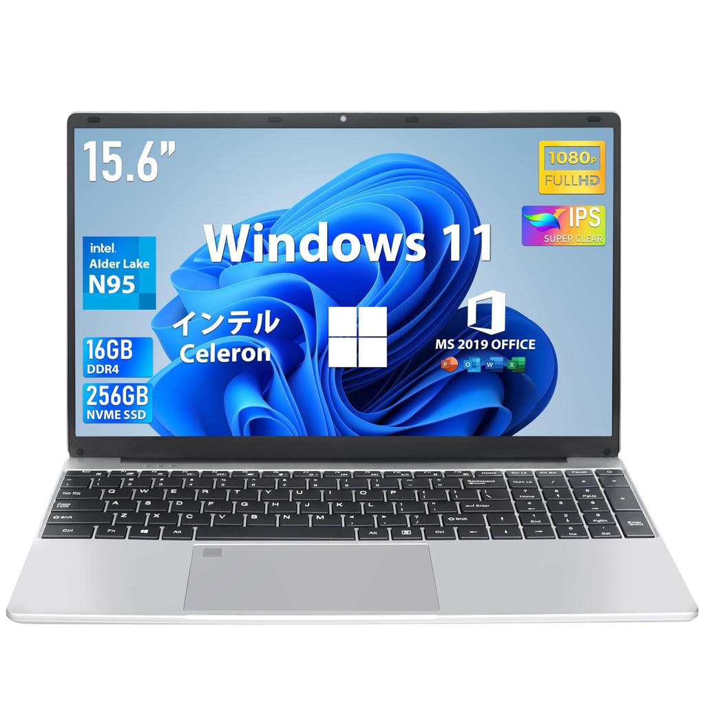 Laptop Office IPS LCD 16GB DDR4 256GB 12th Generation Alder CPU Japanese Keyboard with Large Laptop [MS 2019/Win 11] 15.6-inch 19201080 Resolution,