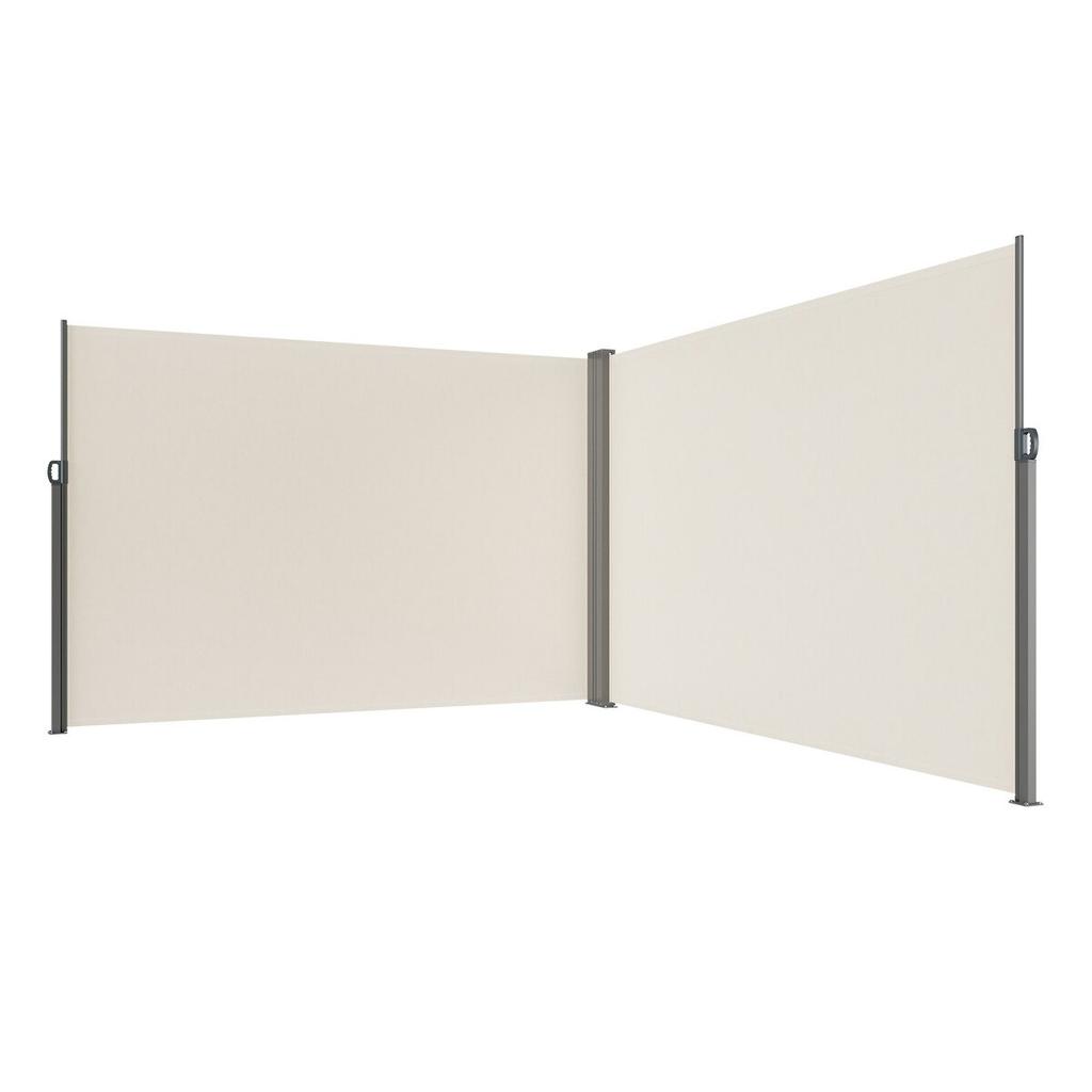 Retractable Side Awning, 79''x 236'' Outdoor Privacy Screen, 180g Polyester Water-proof Retractable Patio Screen, UV 30+ Room Divider Wind Screen for