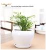 White Ceramic Orchid Pot, Large Elegant Design for Living Room