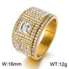 Affordable Luxury Men's Hip Hop Stainless Steel Ring Exquisite Rhinestone Ring
