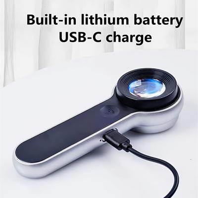 60x Magnifying Glass With LED Light Brightness Adjustable Rechargeable HD High-power Magnifying Glass