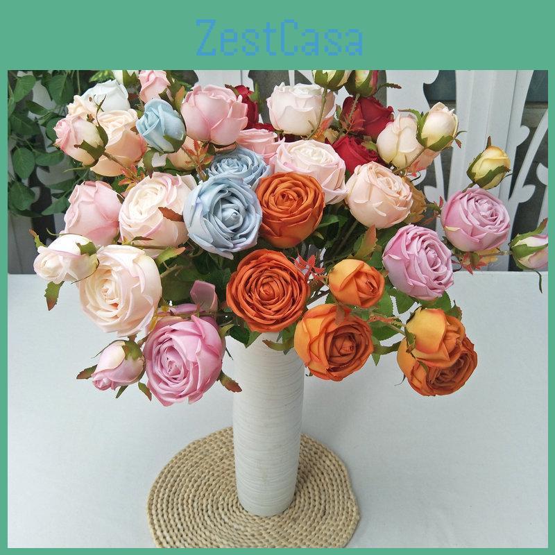 Silk Artificial Rose Bouquet For Wedding Living Room Centerpiece Decor Gift