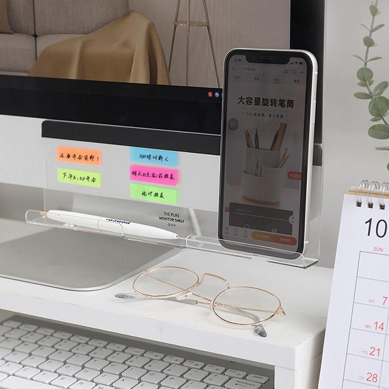 

Creative Acrylic Monitor Message Memo Board Sticky Notes Board Monitor Memo Sign Transparent Message Board Multifunction Stand Office Stationery