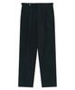 BELLIEF Cotton Gabardine 2-Pleated Adjust Relaxed Chino (Teal Navy_Japan Fabric)