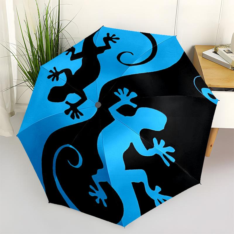 1pc Lizard YinYang Automatic Open/close Umbrella, 8-Rib sturdy structure, Portable Travel Umbrella, Parties, Everyday Useb027
