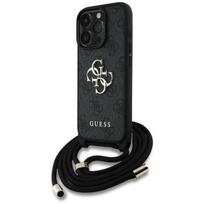Hülle für iPhone 16 Pro Max Guess 4G Großes Logo Schwarz