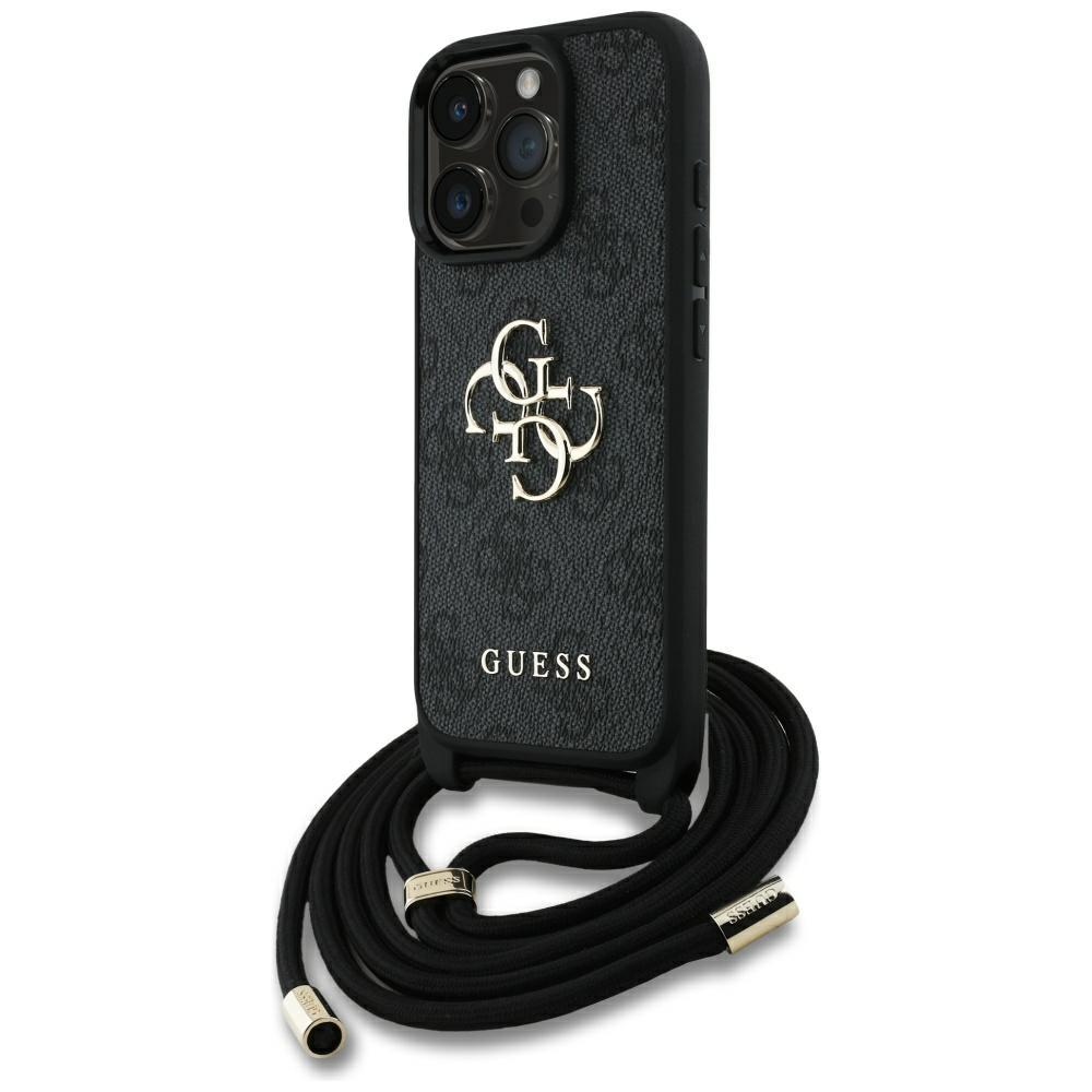 Etui Guess 4G Big Logo Cord Stap         Crossbody Do Iphone 16 Pro Czarny