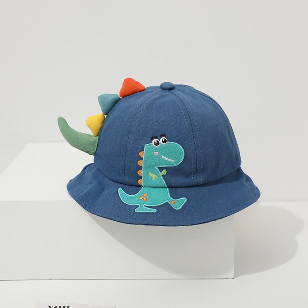 Wide Brim Kids Bucket Hat Cartoon Baby Sun Cap Cute Dinosaur Children Fisherman Hat  Girl