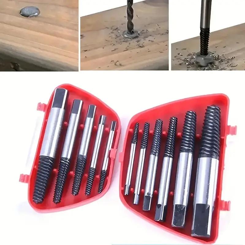 6pc Broken Head Screw Extractor Coarse Teeth Fine Teeth Water Tap Broken Thread Extractor Screwdriver Tool Plastic Box Set