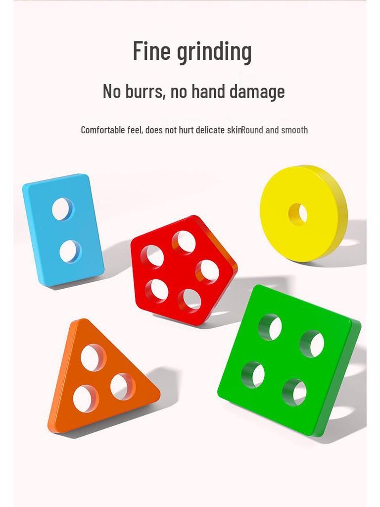 Geometric Shape Column Set - Early Learning Toy for Color, Shape & Size Recognition