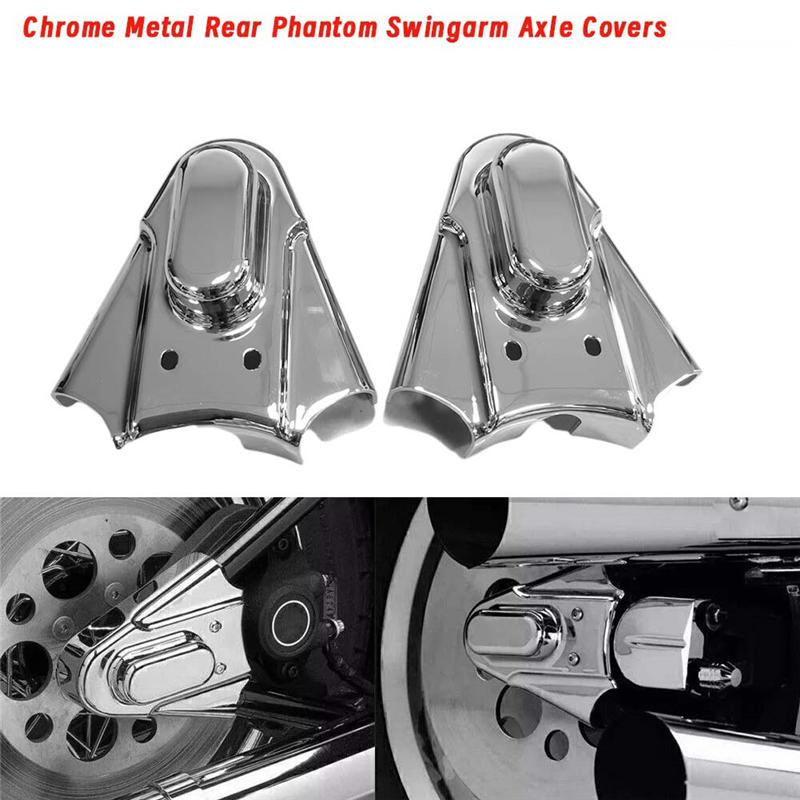 Rear Phantom Swingarm Axle Covers For Softail Springer EFI FXSTSI FXSTD FLSTF FLSTN Motorcycle Chrome Metal
