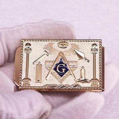 Masonic Metal Money Clip Fashion Simple Gold Silver Dollar Cash Clamp Holder Wallet for Men