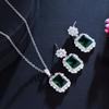 Ensemble de Bijoux Mode Jaune Brillant Carré Zircone Cubique Fleur Boucles d'Oreilles Pendantes Collier à Maillons pour Femmes Style Quotidien Bord de Mer