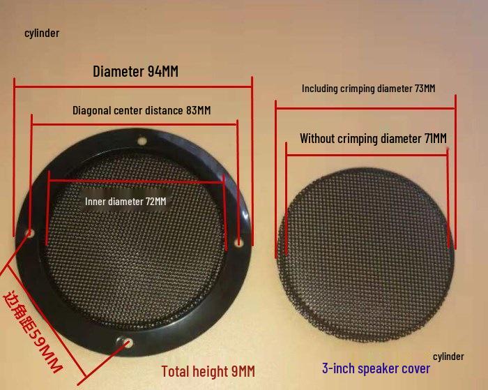 Car Horn Grille & Dust Cover Ring Set: 2-inch, 3-inch, 4-inch, 5-inch, 6.5-inch, 8-inch, 10-inch Speaker Accessories