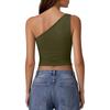 Women's Sleeveless One-Shoulder Slim Fit Sexy Tank Top
